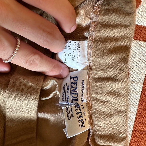 Pendleton Woolen Mills Taupe Wool Skirt Vintage - Picture 2 of 6